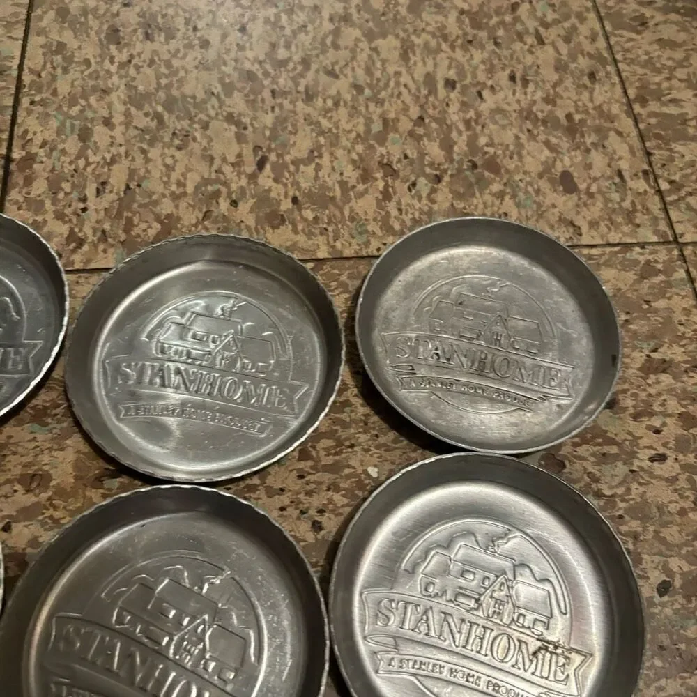 9 Vintage Stanley Home Products STANHOME Aluminum Drink Coasters - Picture 3 of 12